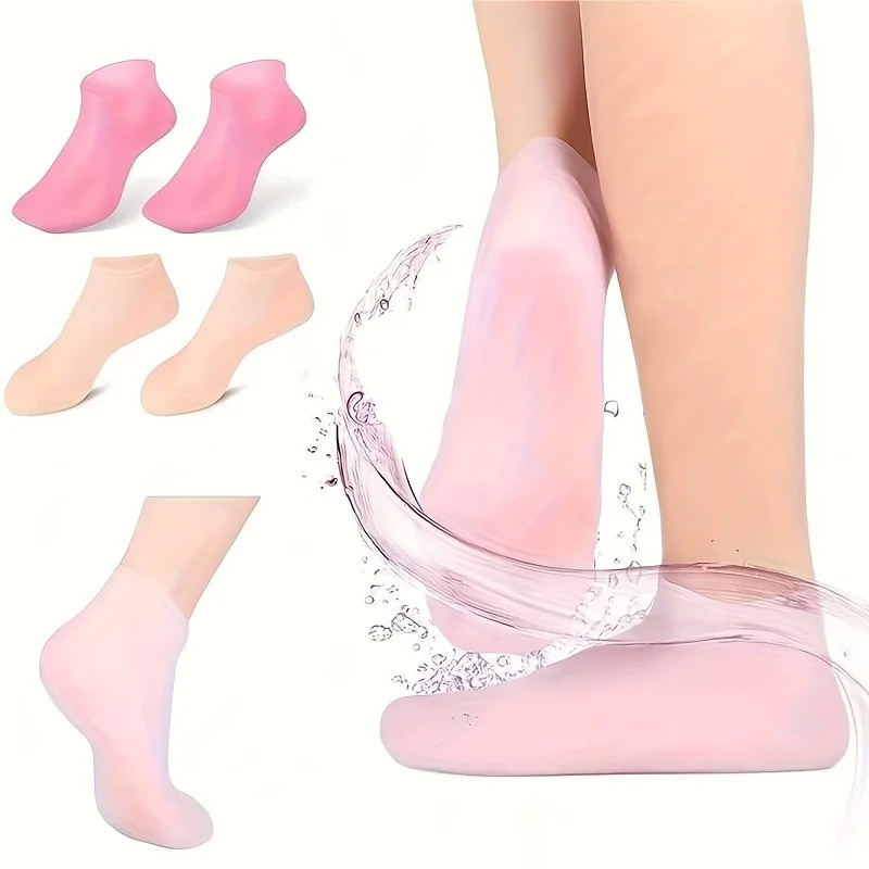 2PCS Silicone Moisturizing Foot Socks for Dry Cracked Heels | Reusable Gel Heel  Repair Socks | Spa Pedicure Moisturizing Foot Care Socks for Men & Women