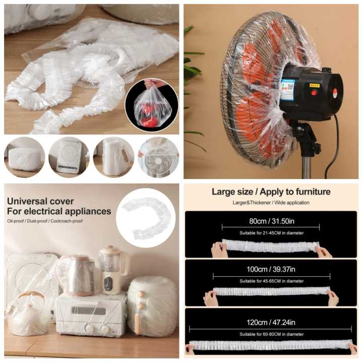 120Cm Stretchable Plastic Furniture Covers – Dust-Proof Disposable Protection For Electric Cookers Ovens, Fans, And Dining Tables 4 120Cm Stretchable Plastic Furniture Covers – Dust-Proof Disposable Protection For Electric Cookers Ovens, Fans, And Dining Tables