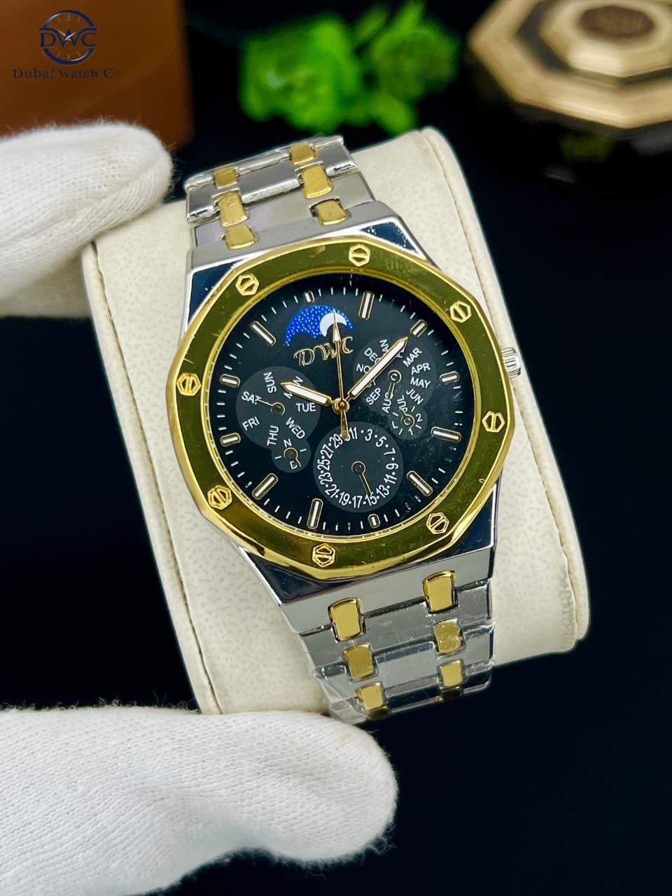 Bin-b Nautilus Watch for Men Stainless Steel Strap Quartz Watch Business and Ultra Thin Style Multiple Colors