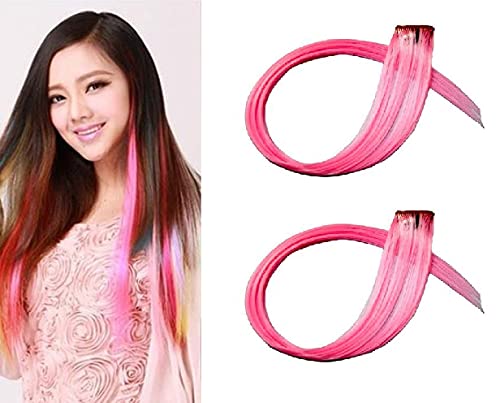 Synthetic Clip-In Hair Extensions - Pink