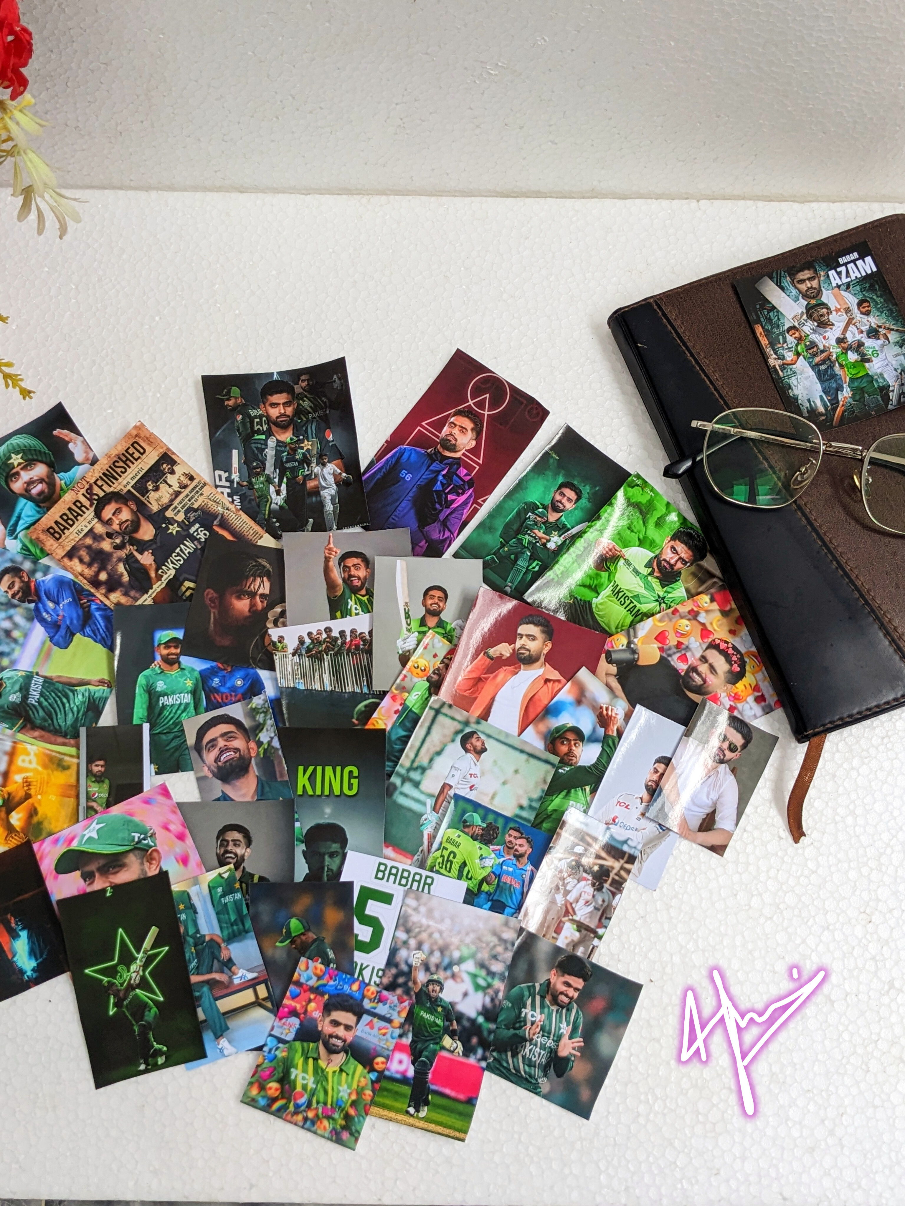 Babar Azam Sticker (10/20/30/40 Pack) Premium Glossy Babar Azam Stickers In Very Reasonable Price