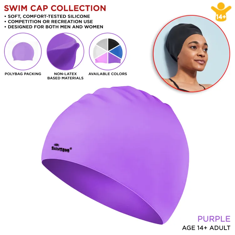 Swimming Cap For Kids Silicone Fun Swim Caps for Swimmers, Waterproof Swim Hat Cap Men Women Water Proof Ear Protection Bathing Silicone Cap Swimming Pool Hat Swimmers Long Hair Cap