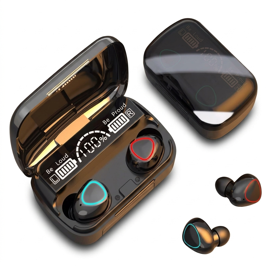 M10 Earbuds Style TWS Earbuds Airpod Style Wireless Earbuds Bluetooth Earphones Emergency Power Bank Heavy Bass Gaming Earbuds Touch Control Air Buds