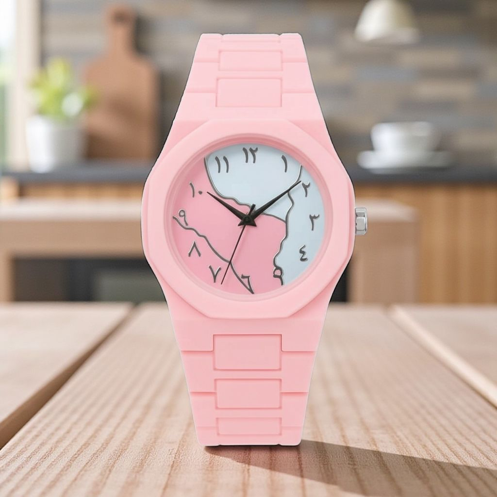 Pink Arabic Aura watch For Womens New Arabic Design Waterproof in Quartz Movement Trending New Color Pink Aura Watch 100% Original Watch Black Arabic Aura Watch For Men Stylish Aura Watch 100% Original Watch Amazing Smart Watch Black Aura Watch