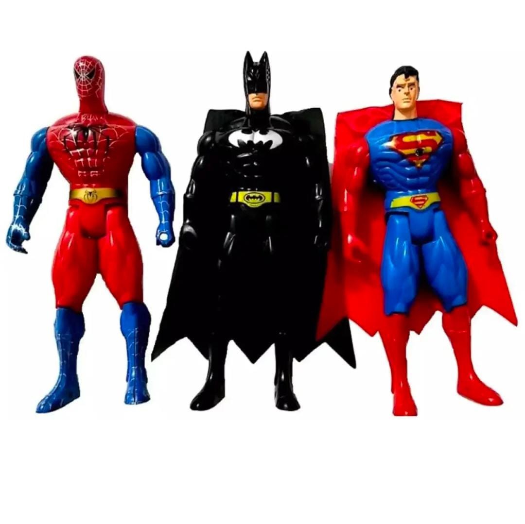 Pack of 3 Superhero Action Figures with LED Lights – Marvel-Inspired Toys for Kids