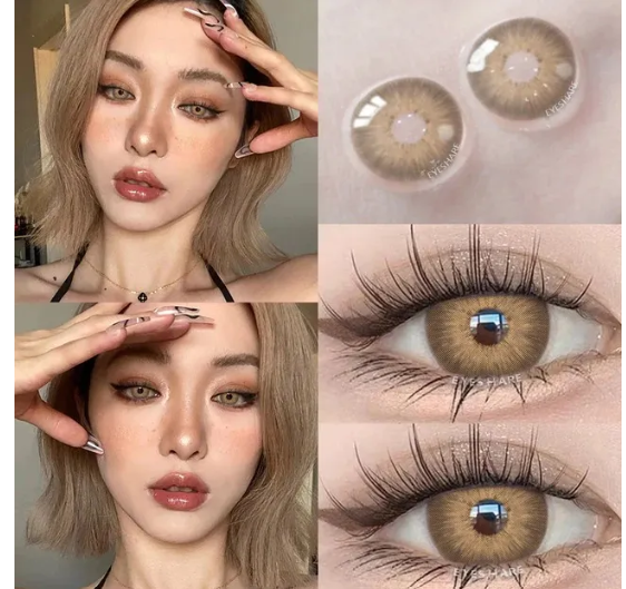 Pure Hazel Color Lens With Free Water Kit | Pure Hazel Brown Color Soft and Disposable Lenses For Girls And Women | Eye Fashion Original Korean Lenses