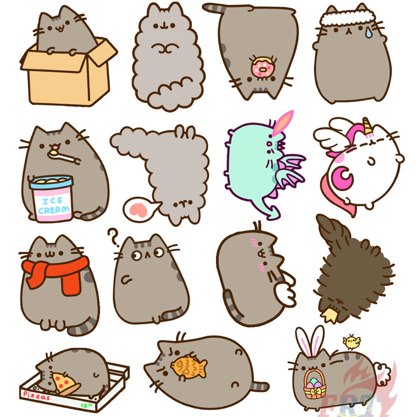 ❉ I Am Pusheen The Cat Series 01 Anime Cat Stickers ❉ 50Pcs