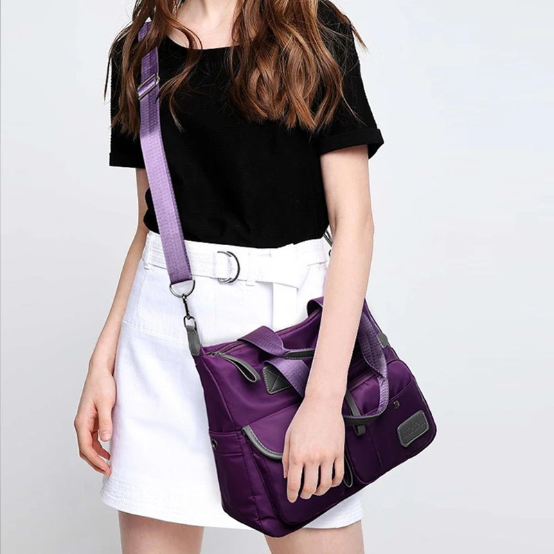 Nylon Handbag For Women Large Capacity Waterproof Shoulder Crossbody Messenger Bag Durable Travel Bag