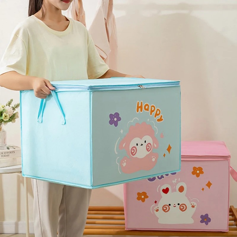 Hot Sales Home Storage Large Capacity Cartoon Quilt Storage Bag Thicken Waterproof Dustproof Clothes Toy Storage Box Tools