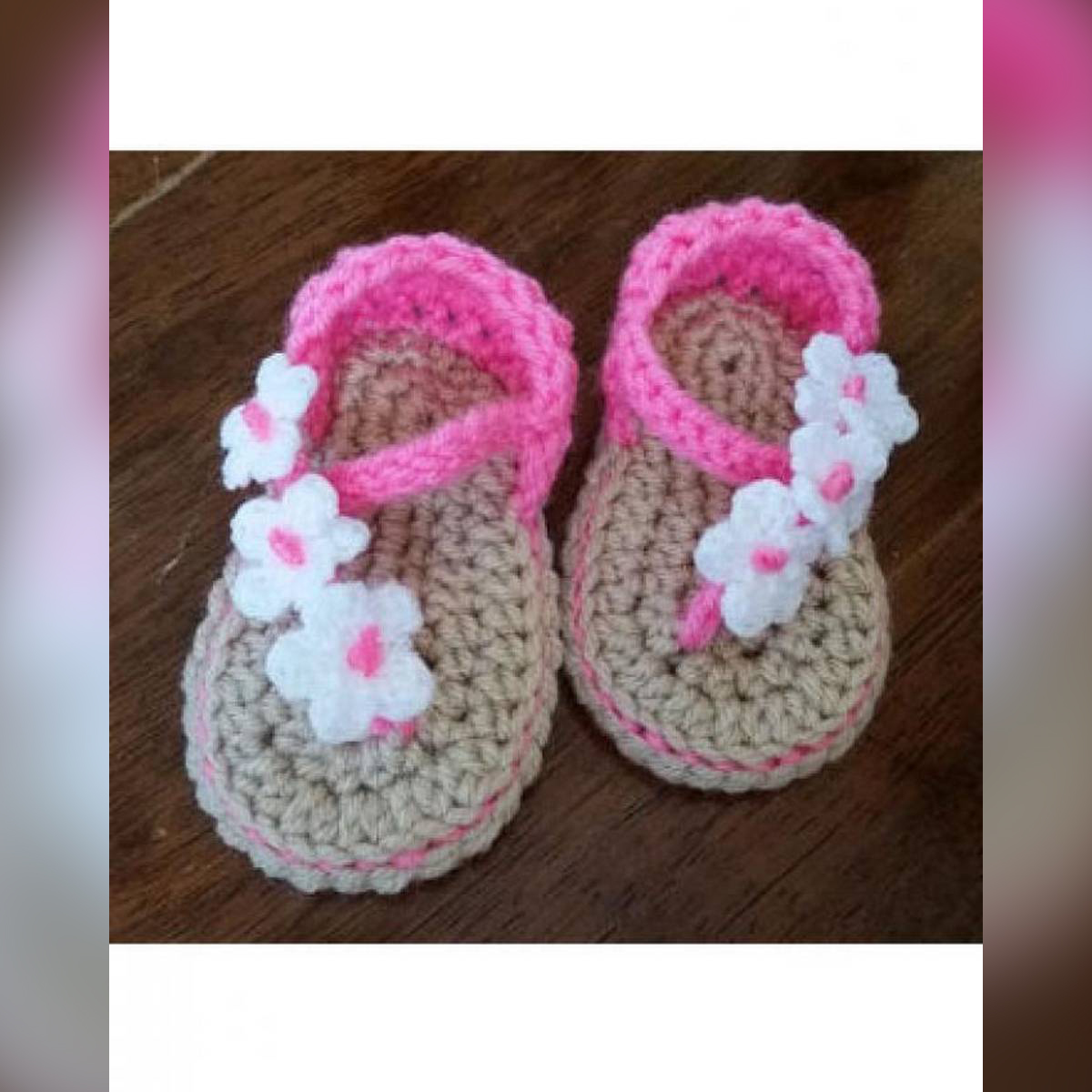 Multi Flowers Woolen Handmade Crochet Baby Summer Sandal