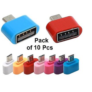 Pack Of 10 OTG Connector Micro USB OTG USB 2.0 OTG Adapter for Connects your Android smartphone with a USB, Keyboard , mouse , Data USB etc E.Tech