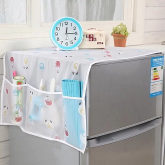 Fridge Dust Cover Waterproof Refrigerator Dustproof Cover with 6 Pocket Household Freezer Top Hanging Bag Fridge Storage Bag Organizer - The Smart Collection