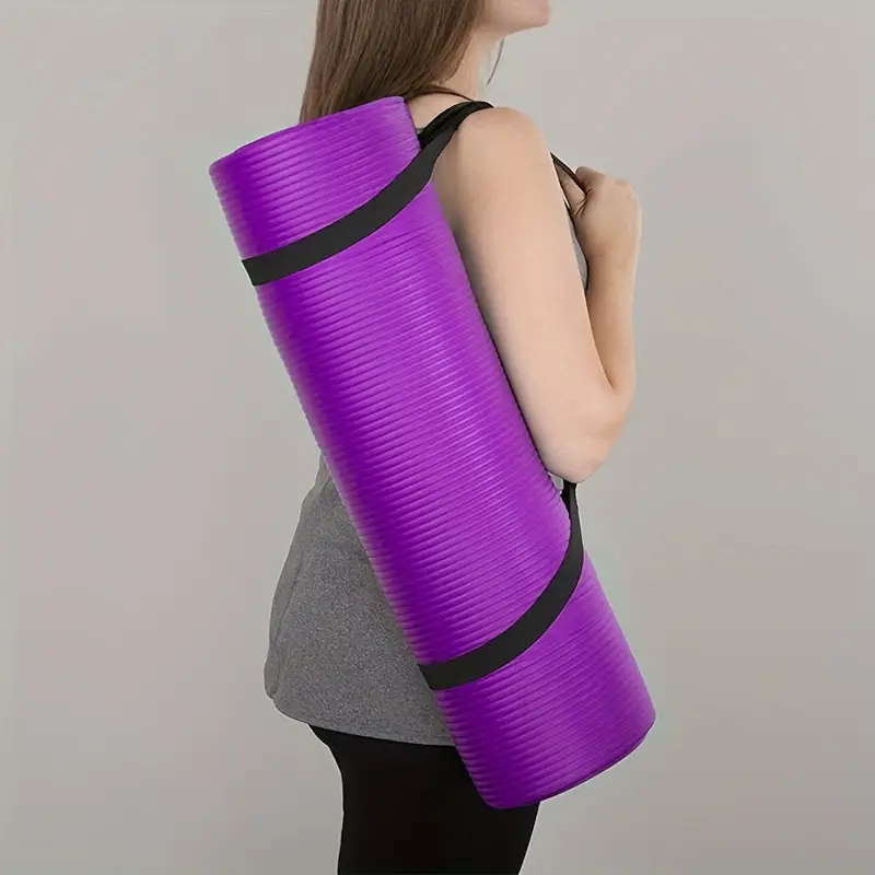 Yoga Mat Set – Durable Non-Slip Fitness Mat with Adjustable Black Strap | Essential Gym & Home Workout Equipment for Yoga, Pilates & Training