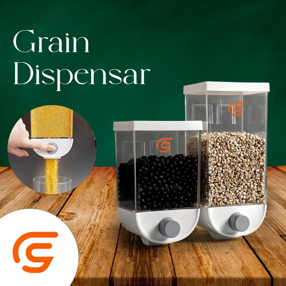 Grain Dispenser, Wall Mounted Grain Storage Box, Cereal Bean Rice Container Oatmeal Dispenser
