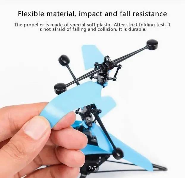 Hand Sensor Flying Helicopter Toy with USB Charging - IR Control Kids Mini Aircraft with LED Lights - Indoor Flying Toys for Boys Girls - No Remote Control Helicopter - Age 8+ Beginner Friendly Gift