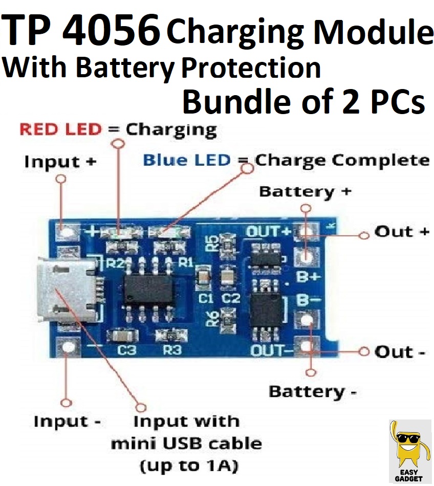 Tp4056 Li Ion 18650 Battery Charger Module Pinout 44 Off 5043