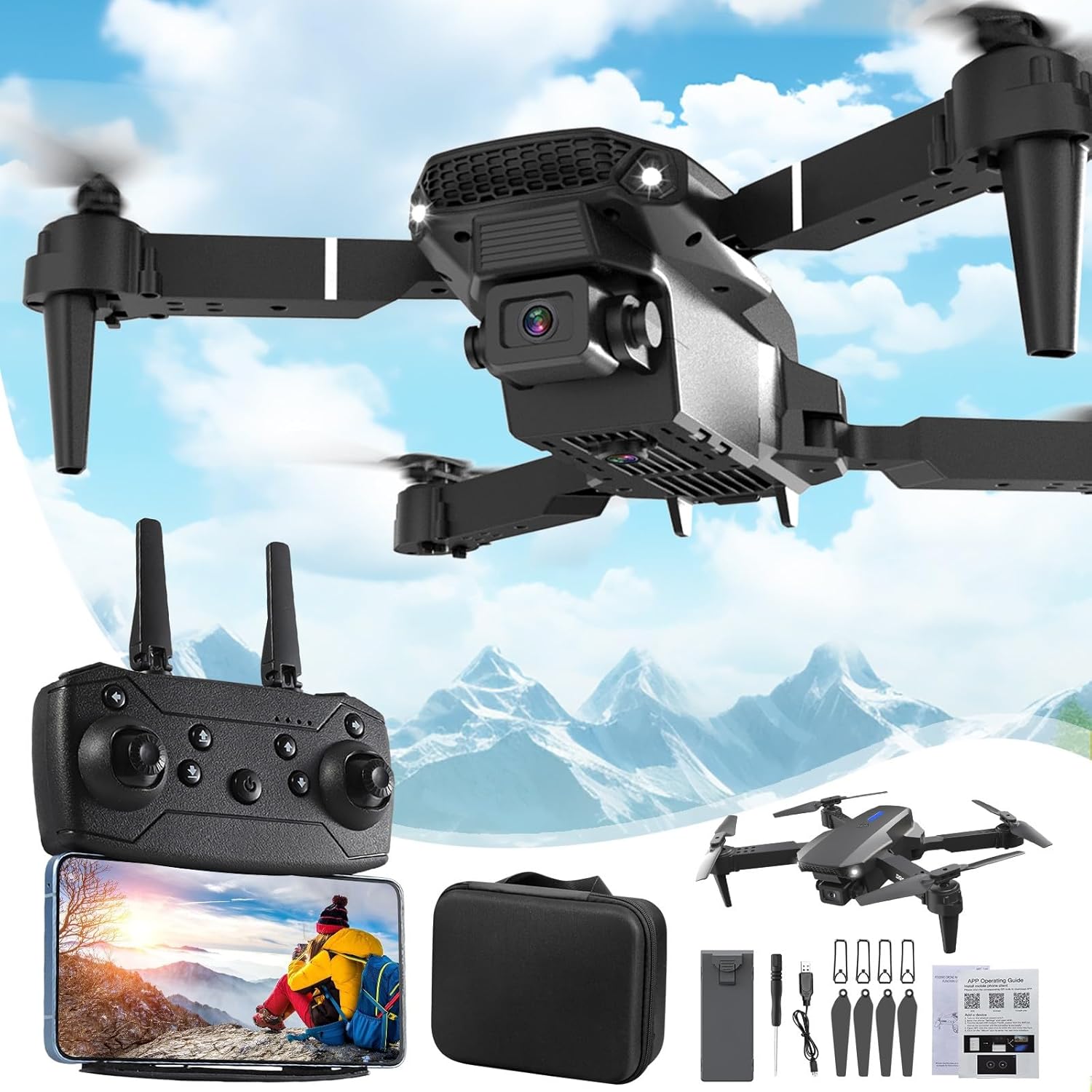 DM99 Foldable RC Drone Quadcopter | Remote Control Drone with Altitude Hold, Headless Mode, 360° Flip | 3 Speed Modes