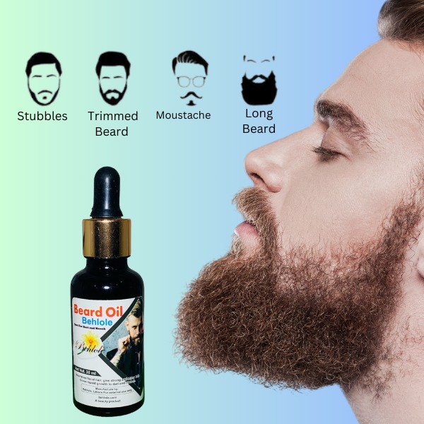 Beard Oil for Men | Beard Growth Guaranteed with Argan 3x faster Growth | For Beard Growth | Softness| Shine | Patchy Beard | 30ml | Behlole