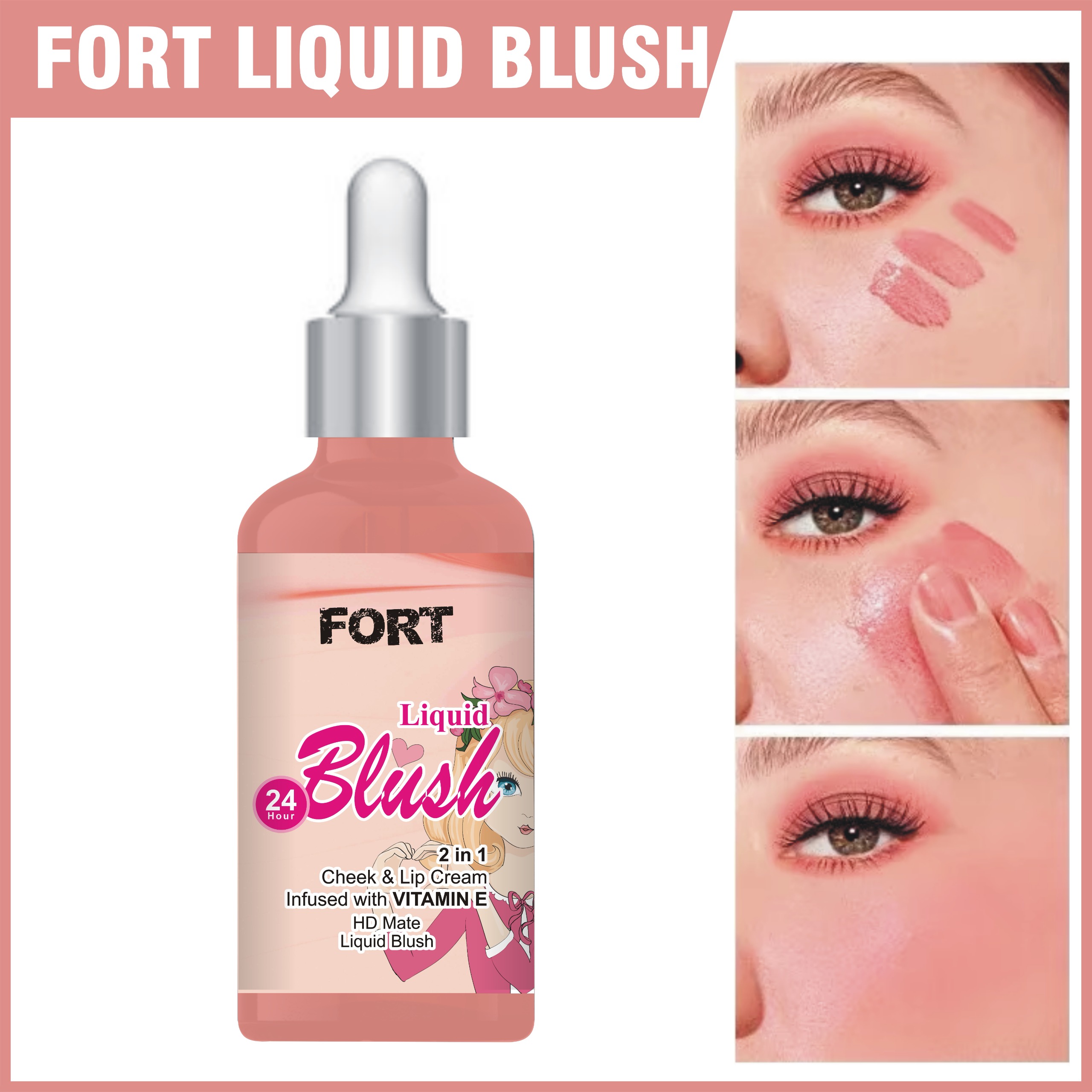 Matte Liquid Blush Long Lasting Waterproof Red Peach Pink Blusher Face Makeup Cosmetics