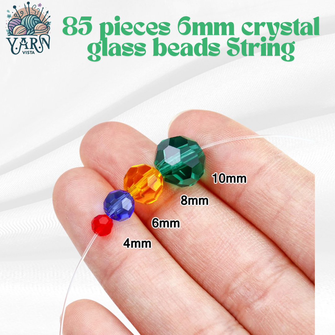 6mm Crystal Beads (80+ Pieces) for DIY Jewelry Making & Clothing Designs – High-Quality AB Crystal Beads | Yarn Vista