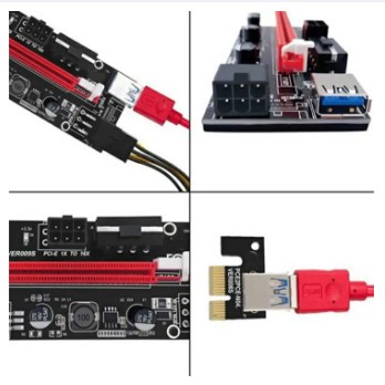GPU PCIE Riser 1X to 16X PC Graphics Extension Powered Riser Adapter Card for Computer with USB 3.0 Cable & 6 PIN Power Cable for GPU Mining External Image Card Expension pcie slot (G Store) GPU riser for PC computer