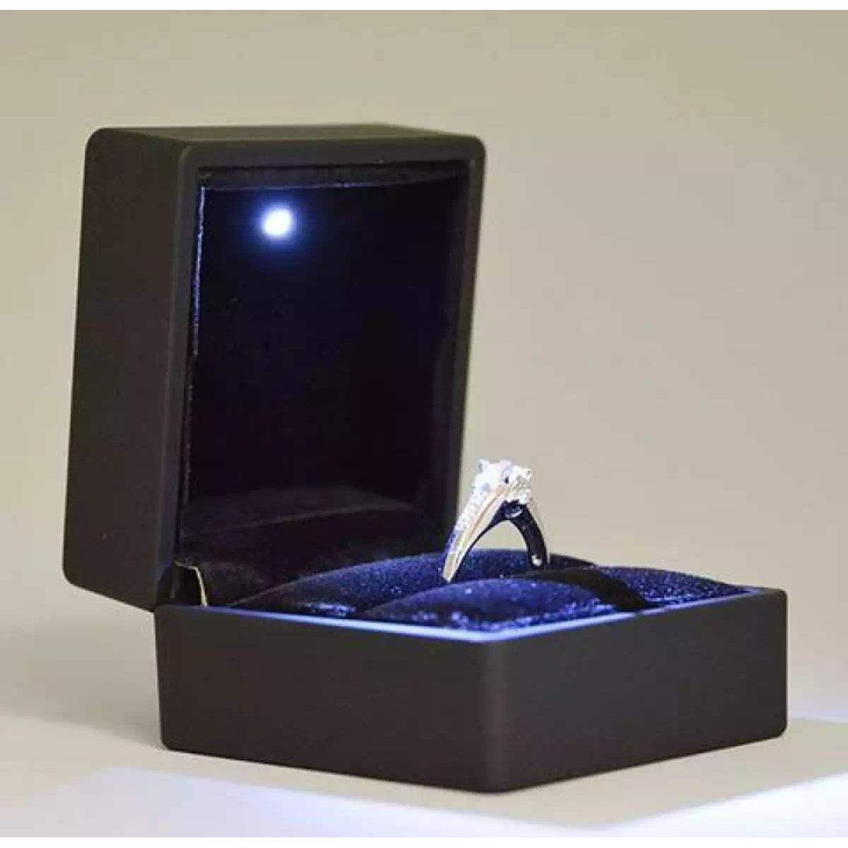 Black Engagment Ring Box With LED Light
