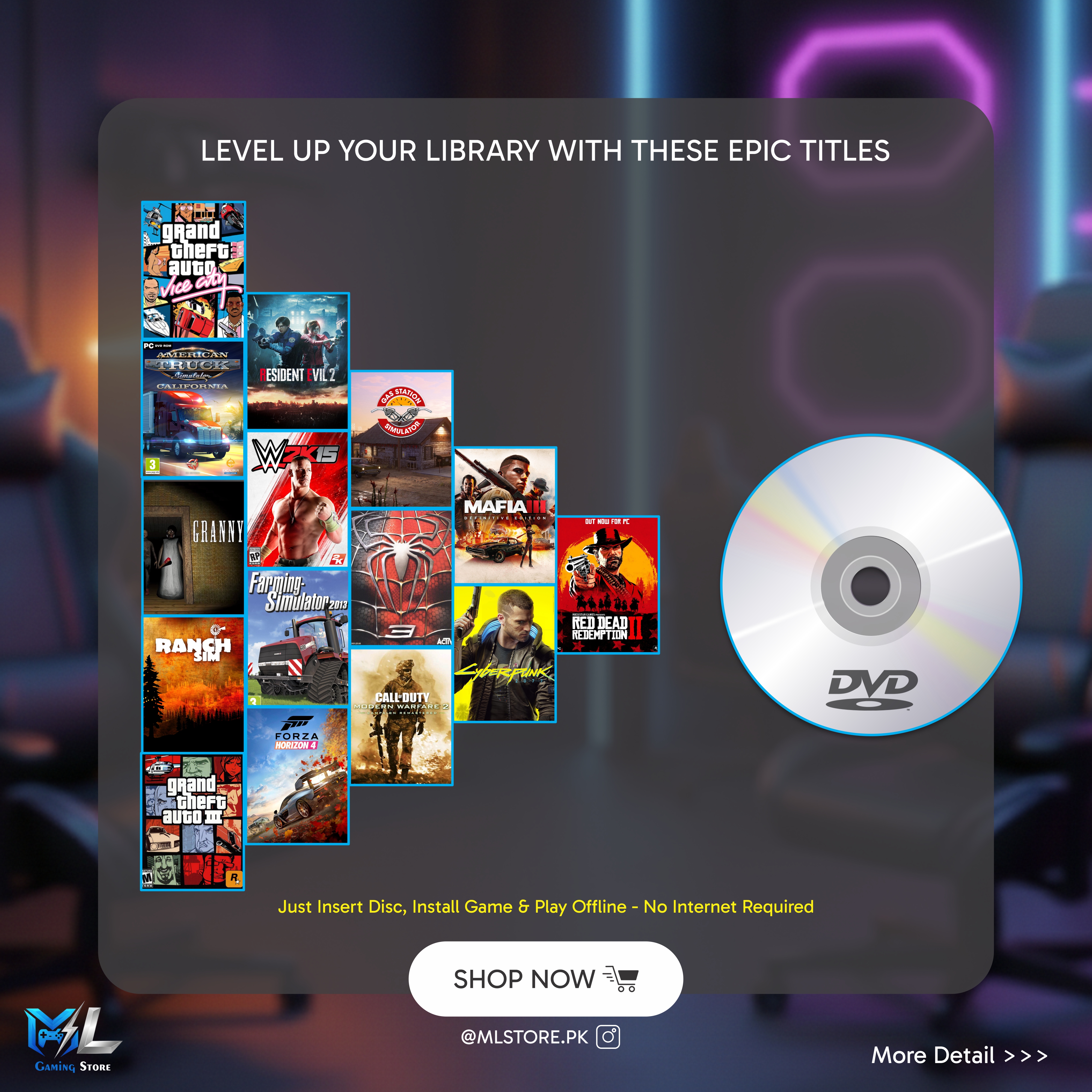 Offline PC Game DVDs - Select Your Choice from 300+ Games