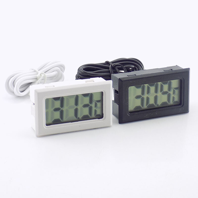 Master Crafts | TPM10 Mini LCD Digital Thermometer | Instant Read Temperature Meter with Waterproof Sensor | Aquarium, Fish Tank, Room Use | Black/White