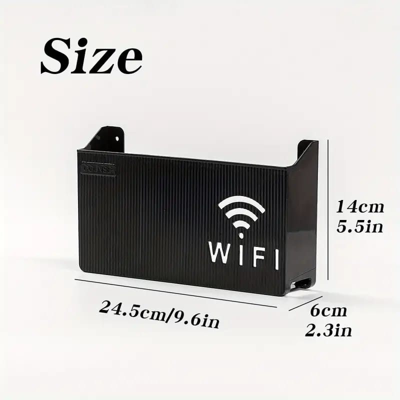 Wireless Wifi Router Shelf, Wall-mounted Cable Power Bracket Organizer, Router Wall Hanging Rack, Game Console Box, Self Adhesive Storage Rack, ABS Cable Organizer Box, Socket Power Cord Storage Shelf, Home Office Wall Organizer Management