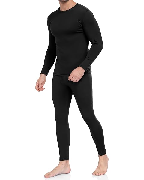 Thermal set for men Underwear Set Fleece Lined Base Layer Long Sleeve Top & Bottom for Winter Warmth | Bayt al Riyas