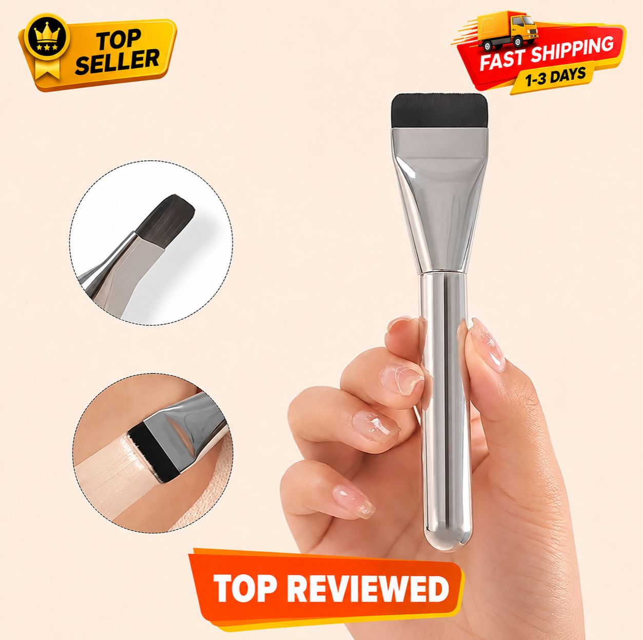Ultra Thin Foundation Brush Lightweight and Thin Face Contour Brush Flat Contour Brush Blending Foundation Cream Makeup Brushes
