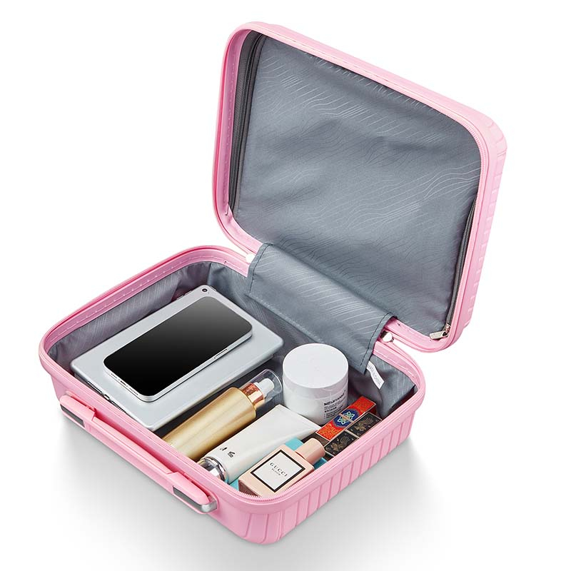 Beauty 14 Inch Suitcase Waterproof Plastic Makeup Storage Box Zipper Travel Cosmetic Bags Case