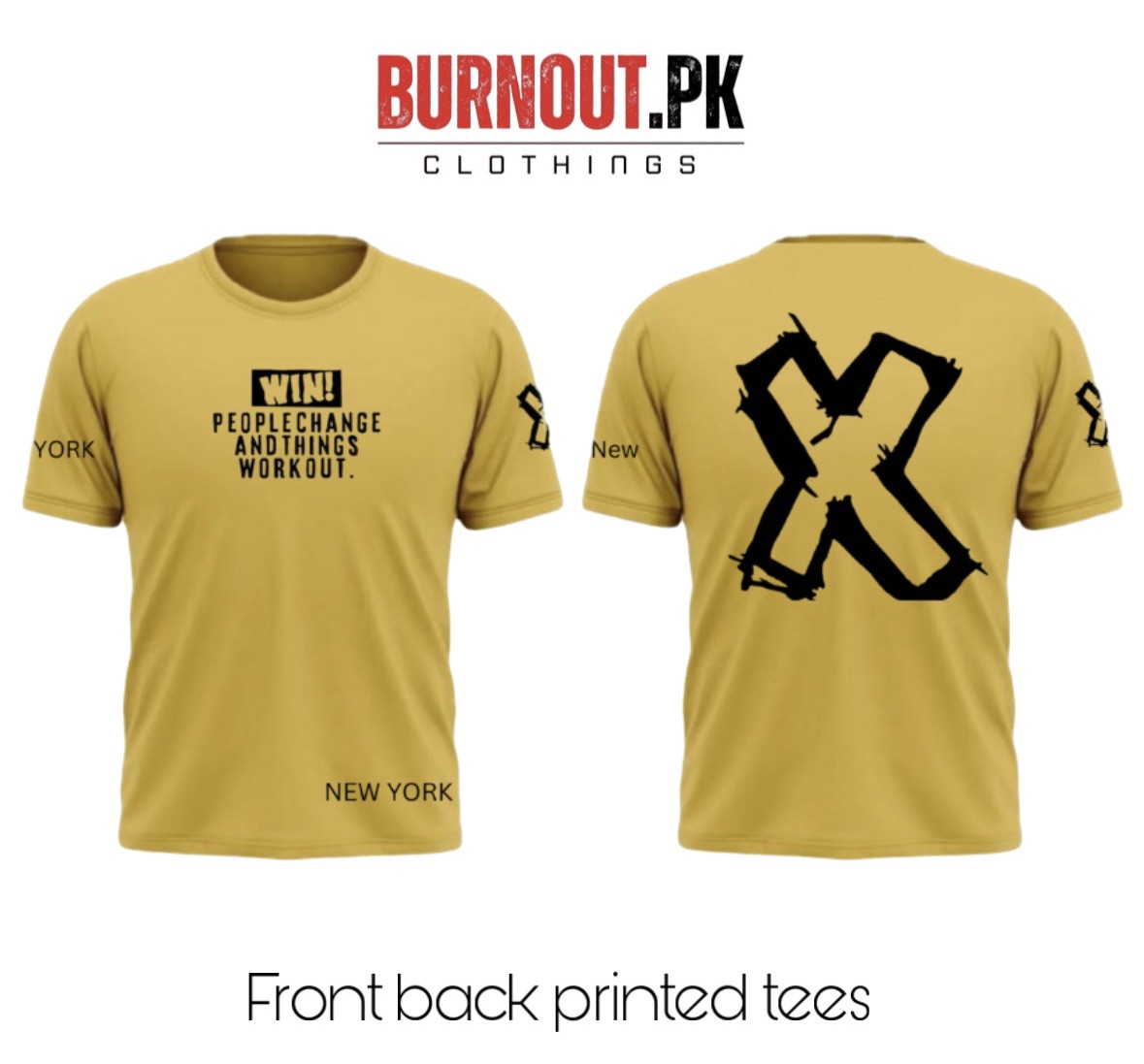 BURNOUT.PK NEW TRENDY SUMMER COLLECTION HALF SLEEVE PRINTED TEES FOR MENS AND WOMENS