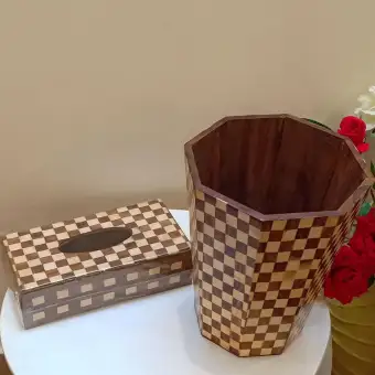 Package Of Handicrafts Wooden Tissue Box Dustbin Art Work Hand