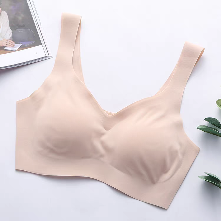 Women Gym Top Ice Silk Thin Vest Bra, Push Up, Seamless, Casual, Soft Tops Padded Bra, Vest Style Sports Bra Yoga Tops Fitness Pad Removeable Stretchable Random Color For Women And Girls