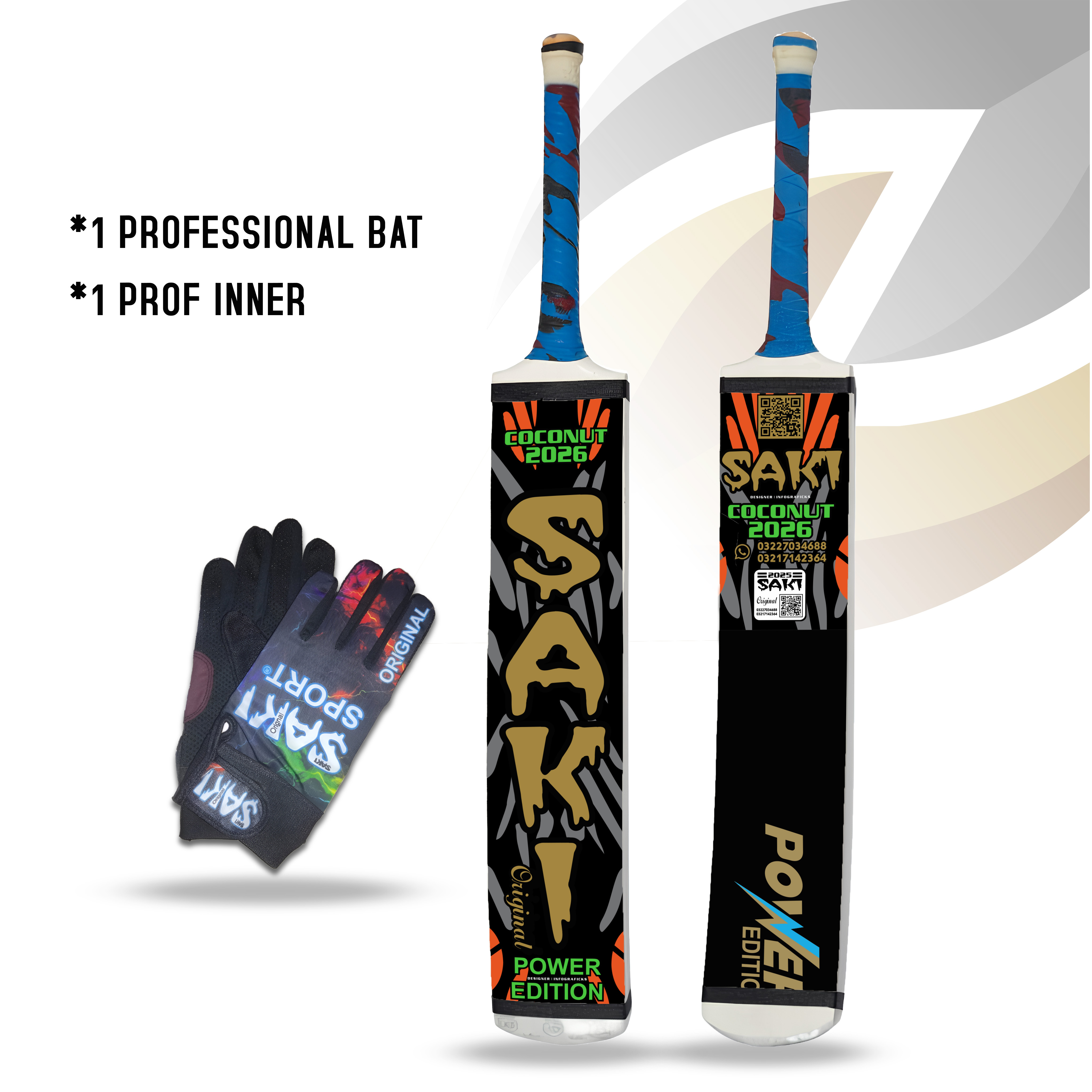 Saki Sports Cricket Bat with New Stickers  Durable Full Size Bat for Power Hitting  Halfcan handle