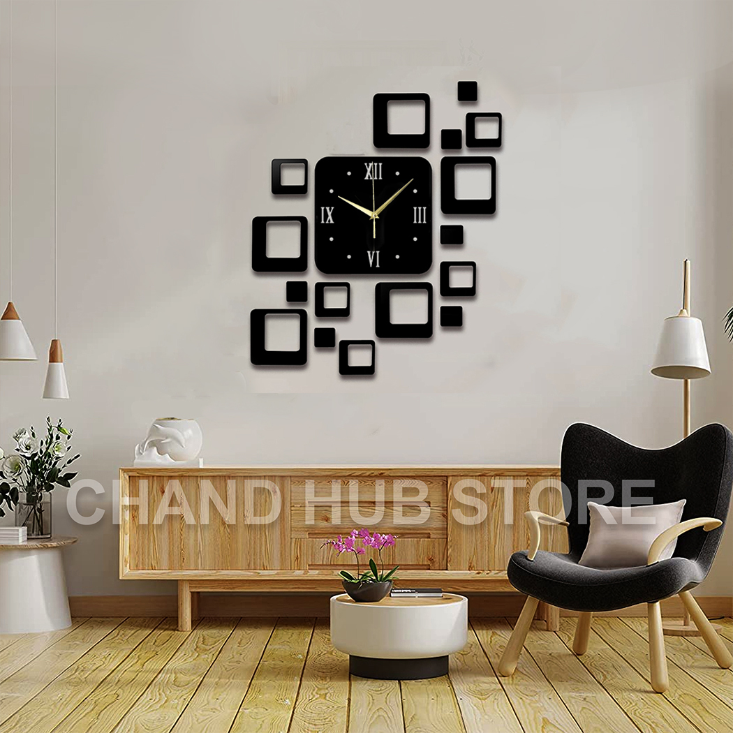 Chand Hub Reverse Frameless Creative Wall Clock | Clock Big Size Wall Clock I Wooden Material Wall Clock Beautifull For Bedroom Or Office Wall