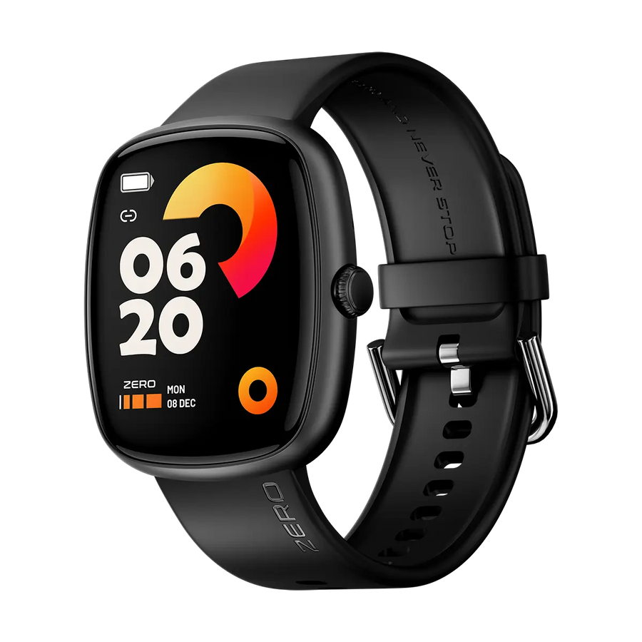 Zero® Qube Smartwatch 1.83 Inch Fluid Display | Swift UI Smart Watch | Bluetooth Fitness Tracker | Health Monitoring Smartwatch | Sports Modes | Smart Notifications | Custom Watch Faces | Android & iOS Compatible | 1 Year Warranty