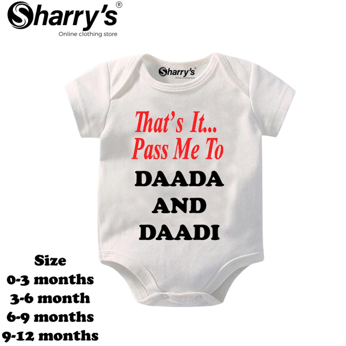 Sharrys Half Sleeves Baby Romper Bodysuit For Babies infant Onesis 0-14 Months Summer Wear Trendy Printed