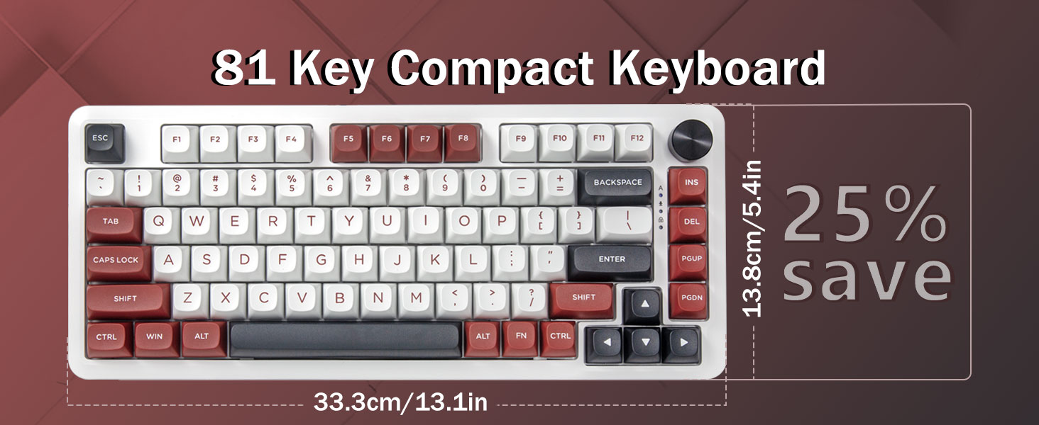 E-YOOSO Z-82 Wired 75% RGB Mechanical Gaming Keyboard, Creamy Sound, Hot Swappable Pre-lubed Linear Switches, Gasket Structure, Knob Control White Red 19 fccbc399cca777951c6acbd2ba819a6e