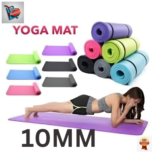 10mm Yoga Mats Extra Thick Non Slip Exercise & Fitness Mat for All Types of Yoga, Pilates & Floor Workouts, (72" x 24"W x 6mm Thick)