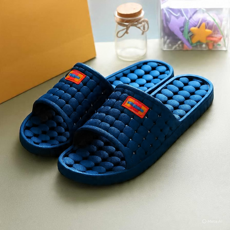 Anti-Slip Shower Chappal for Men & Women – Soft EVA Bathroom Slippers, Waterproof, Quick-Dry, Non-Slip Sole, Comfortable Bath Sandals for Home, Spa, Swimming Pool, Beach, and Everyday Indoor Use