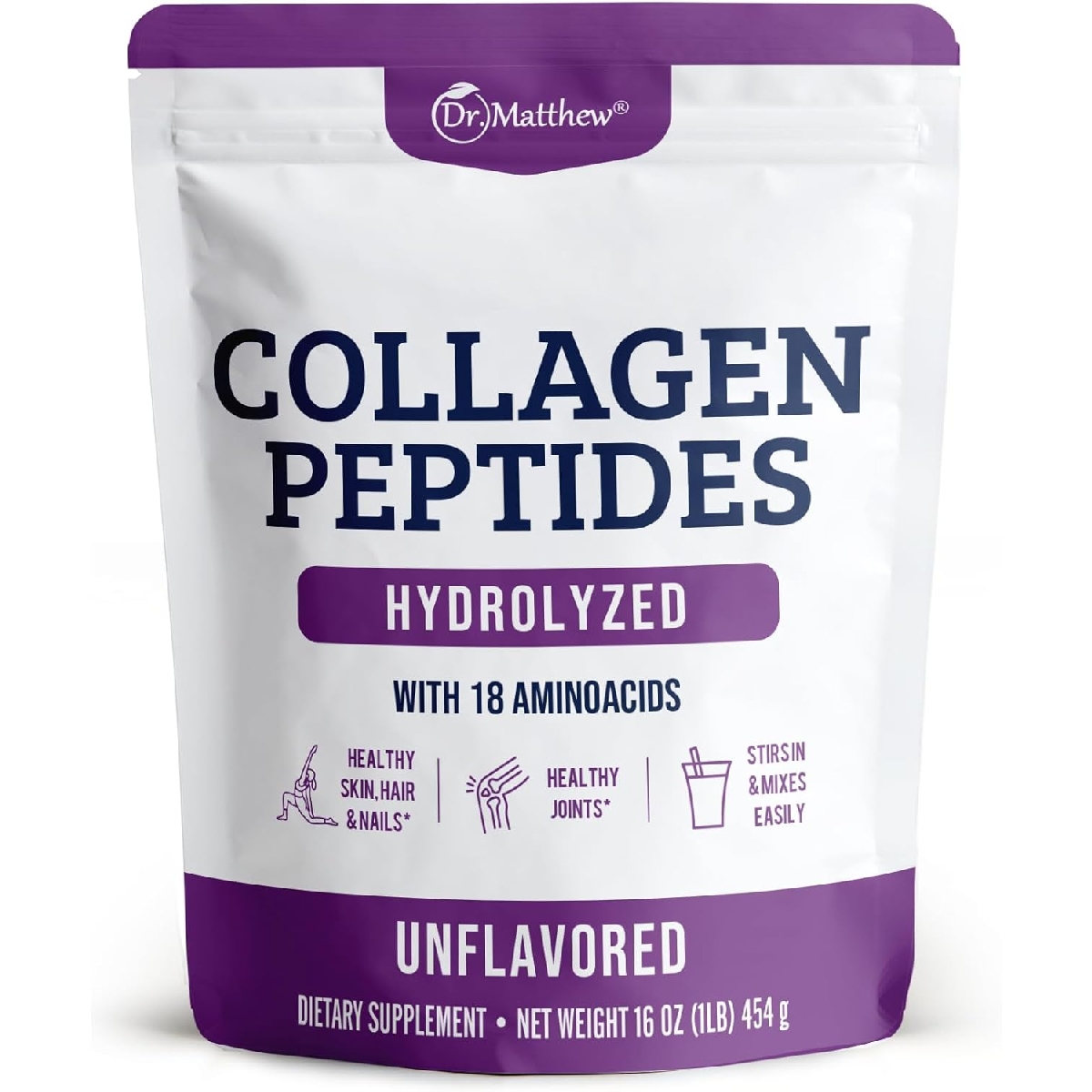 Collagen Protein Powder. Grass Fed Collagen Powder for Women & Men. Hydrolyzed Collagen Peptides Powder Unflavored. Quick Dissolve Collagen Peptides. Collagen for Joints, Hair Growth, Weight Loss. 454gm
