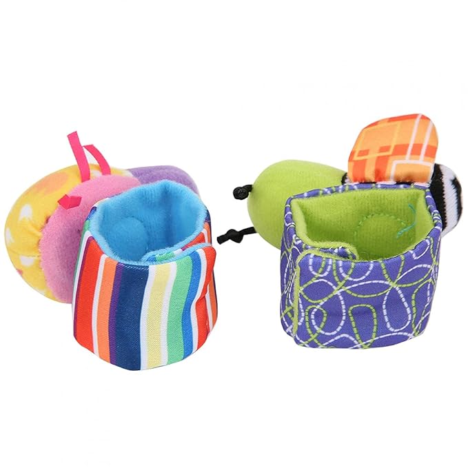 4 Pcs Baby Rattle Set Toys Infant Wrist Strap Baby Socks Foot Finder Educational Handbells Cute Spider Cartoon