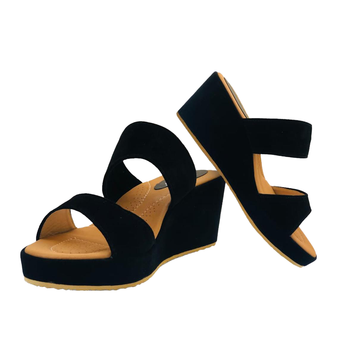 Black Velvet Wedges Shoes for Women and Girls – Comfortable and Stylish, Casual & Formal Wear