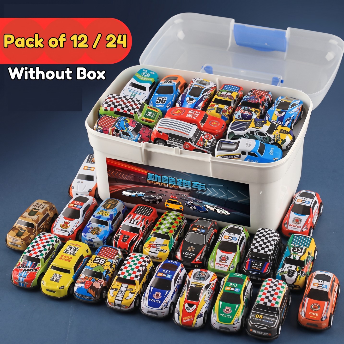High-Quality Alloy Pull-Back Cars Set for Kids - 24-Piece Race Car Toy Collection with Two-Way Boost - Unisex Play Vehicles for Children 3-6 Years