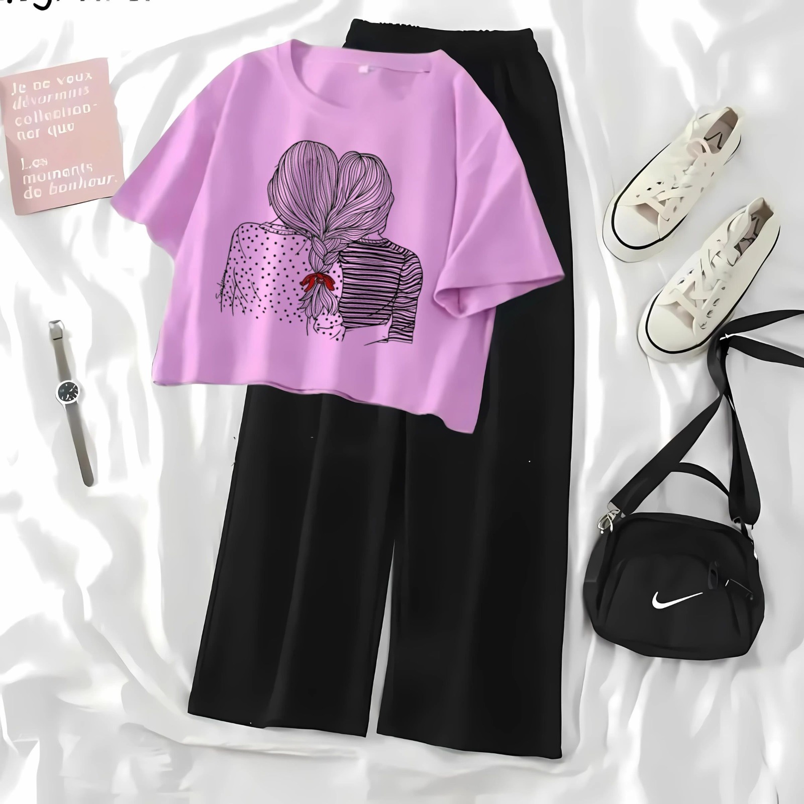 High Quality Crop Top Suits For Women And Girls Tshirt and Flapper