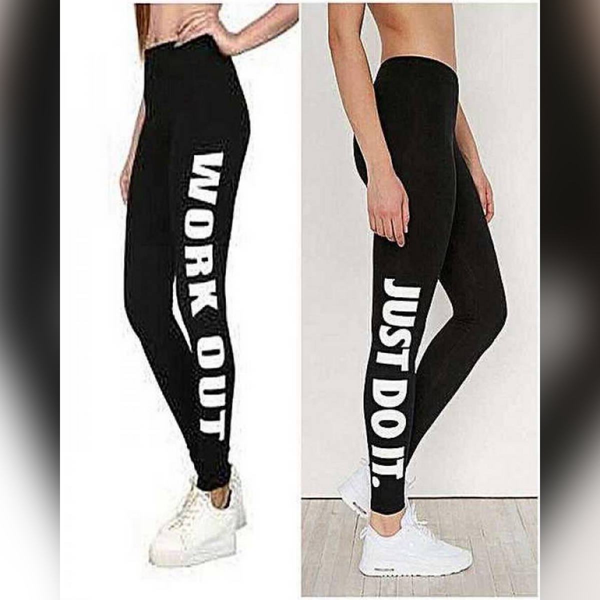 Pack Of 2 - Black Printed Gym Tights For Women