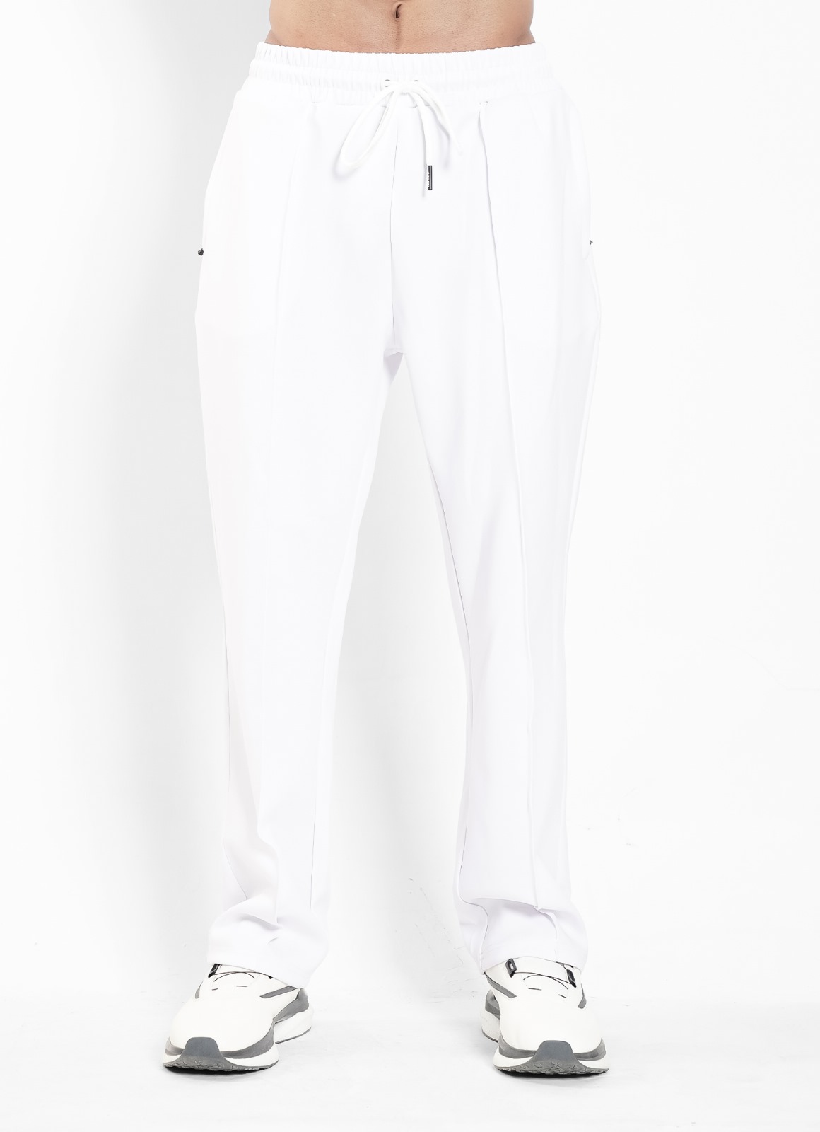 Relaxed Pleated Trouser - White - Sweatpants Casual Men's Trouser, trousers for men, cargo trousers for men, baggy trousers for men
