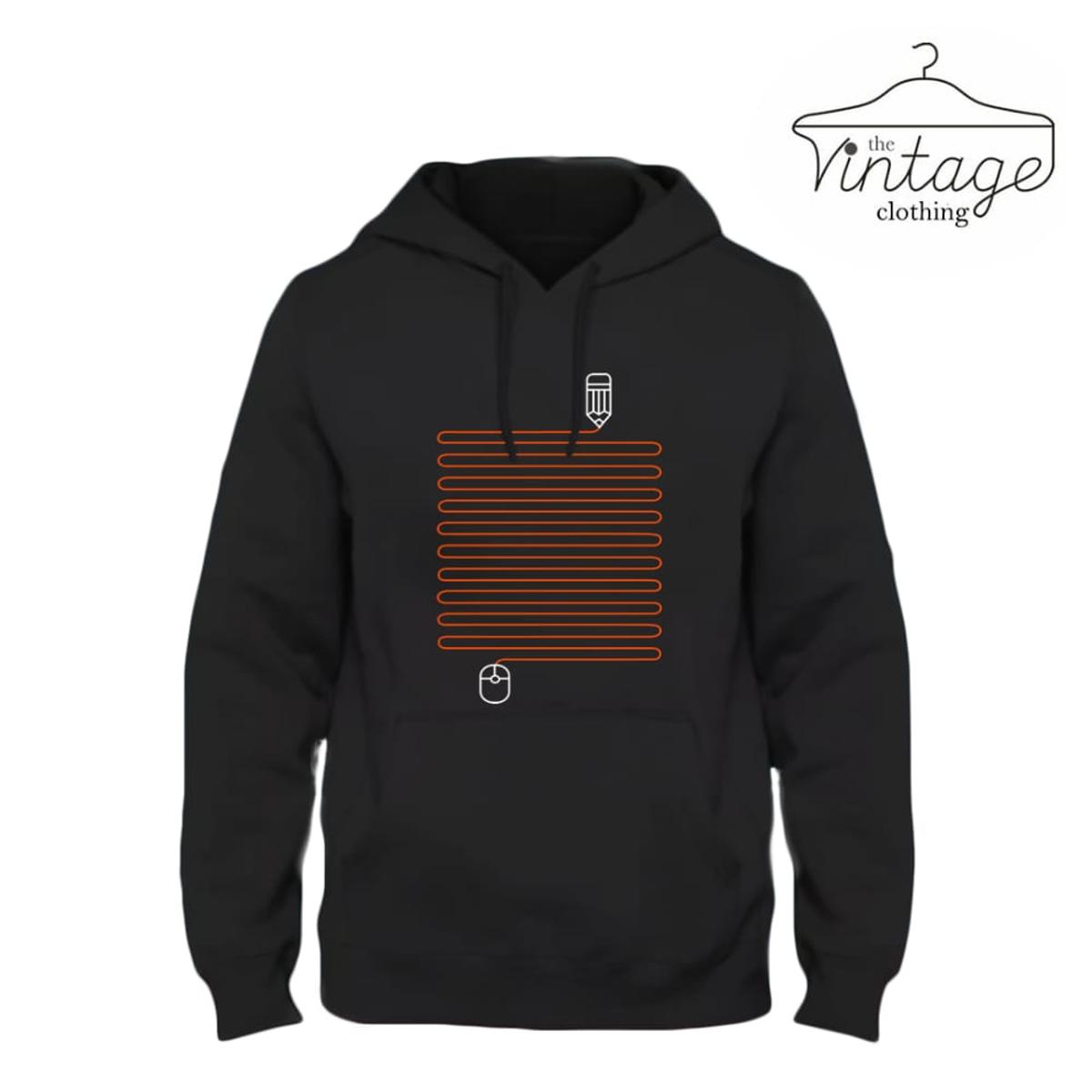 The Vintage Clothing black LINING printed kangro Hoodies For Men / Hoodies For Girls pullover